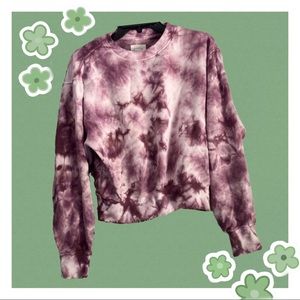 3/$25 Purple Tie Dye Cropped Sweatshirt
